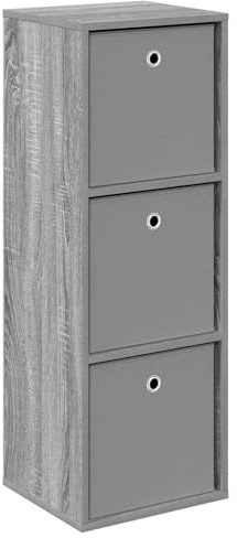 vidaXL Sideboard mit Schubladen Graues Sonoma 35 x 32 x 99,5 cm, Wohnzimmer Sideboard, modernes Design, Robustes freistehendes Regal, ordentlich und elegant