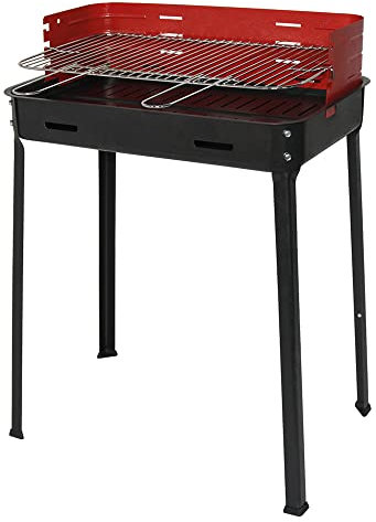 Grill Holzkohlegrill Holzkohle Flavia cm. 35 x 60 x 80H mit Seitenplatte.