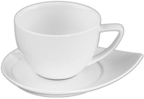 Holst Porzellan CF 007 FA3 Porzellan Milchkaffee-Set Conform 0,40 l mit CF 018, weiß, 18 x 14 x 8.5 cm