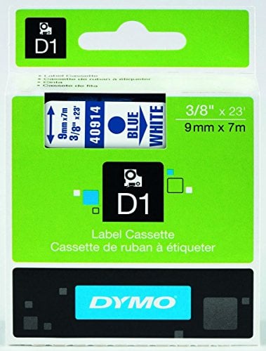 Dymo 40914 D1 LabelMaker Tape 9mm x 7m Blue on White S0720690