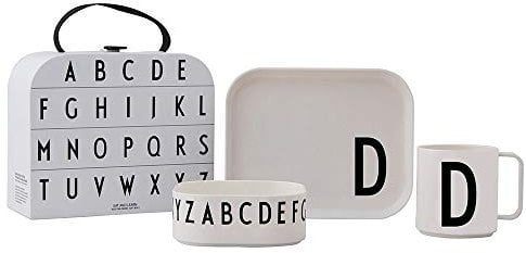 Design Letters Tritan Suitcase | Weihnachtsgeschenke für Kinder, Personalisierte Geschenke Baby | Trinklernbecher, Kinderteller & Kinderschale | Kindergeschirr | Baby Geschenk, Taufgeschenke | D