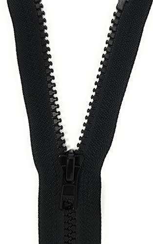 YKK nicht teilbarer Reißverschluss aus Kunststoff mit Zipper Schwarz 22 cm