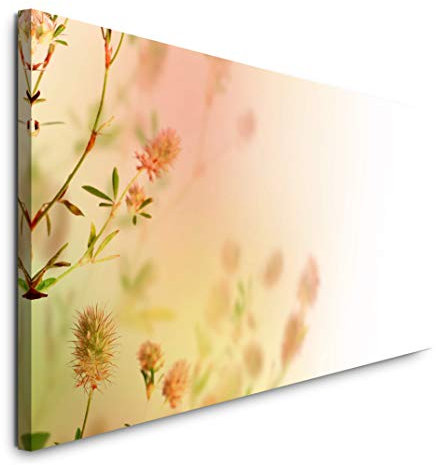 Paul Sinus Art GmbH pastellfarbene Blumen 120x 50cm Panorama Leinwand Bild XXL Format Wandbilder Wohnzimmer Wohnung Deko Kunstdrucke