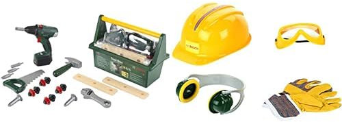 klein - 8520 - Jeu d'imitation - Caisse à Outils Bosch avec visseuse électronique & 8537 - Jeu d'imitation - Set d'accessoires Bosch, 4 pièces