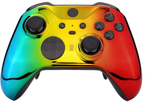 eXtremeRate Carcasa para Xbox One Elite Protectora Placa Frontal Kit de reemplazo Cubierta Shell Case Funda para Mando Xbox One Elite Series 2 Modelo 1797-Incluye Anillos de Joysticks(Gradiente)