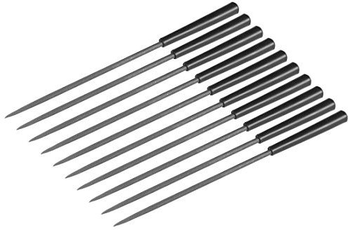 10 pezzi - Lima per aghi tondi in acciaio con taglio in plastica, 3 mm x 140 mm