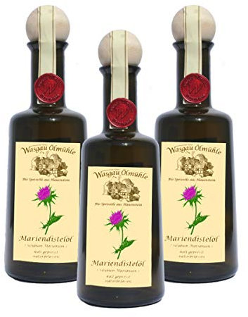 Wasgau Ölmühle- Bio Mariendistel Öl-3x500ml-kaltgepresst, naturbelassen