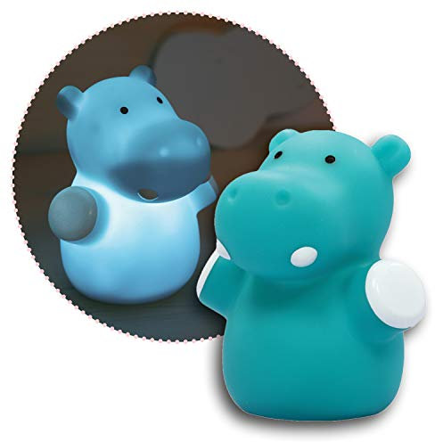 Reer lumilu Mini Zoo Hippo, süßes Nilpferd-Nachtlicht, tolles Taufgeschenk, Geburtstags-Geschenk für Jungen und Mädchen 52353 blau