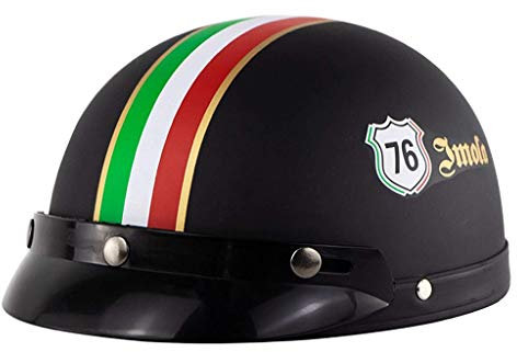 QMZDXH Helmet Mezzo Casco Motociclista Vintage Caschi con Occhiali Aperto Jet Caschi Casco Scodella Scooter Motorino DOT Omologato Mezzo Elmetto Moto retrò