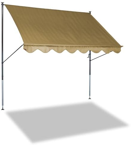 Angerer Freizeitmöbel GmbH Klemmmarkise Standard - Markise für Sonnenschutz - Montage ohne Bohren und Dübeln - ideale Balkonmarkise für Mietwohnungen (Beige, 300 cm)