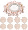 Rose Gold Vinyl Placemats Set of 8 - Holiday Round Floral Leaf Dining Table Decoration