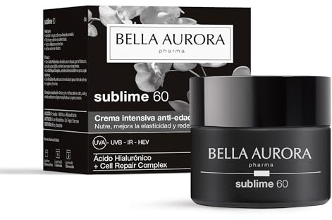 BELLA AURORA - Sublime 60 50 ml, Crema Nutritiva Multiacción, de Día para Piel Madura +60, Redefine el Contorno Facial, Mejora la Firmeza, Proporciona Luminosidad