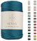 Sensy Premium 5 mm 104 Yards Polyesterseil 100% Polypropylen-Kordel Makramee 5 mm Häkeltasche Seil Häkelgarn Geschenk für Strickwaren (Pfauen)