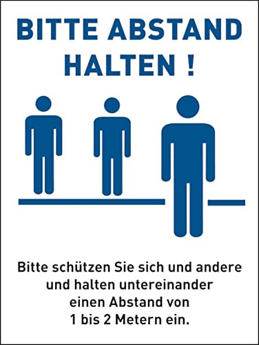 Aufkleber Hinweisschild Bitte Abstand halten 200x150mm