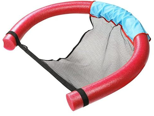 Summer Swimming Floating Chair Mesh Seats Pool Hammock Noodle Sling Swimming Net Float Seat (Red)
