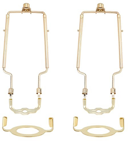 OLYCRAFT 2 Ensembles Abat-Jour Harpe Support 8 9 10 Pouces Réglable Harpe Abat-Jour Transporteur avec 2 Abat-Jour Fixation FaîteHaut Corne Cadre 2.55 Pouces & 3.26 Pouces Diamètre - Doré