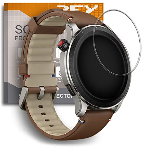 REY 3X Protector Pantalla para XIAOMI AMAZFIT GTR 4 - Watch S4, Cristal Vidrio Templado Premium