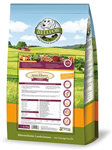 Bellfor Heide-Schmaus Mini Getreidefreies Hundetrockenfutter mit Lamm und Kaninchen 2,5 kg - für kleine Hunderassen mit hoher Verdaulichkeit ohne tierische Nebenerzeugnisse