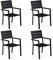 Relaxdays Gartenstuhl 4er Set, HBT 90 x 53,5 x 59 cm, Balkonstühle m. Armlehnen, Metall, Moderne Terrassenmöbel, schwarz