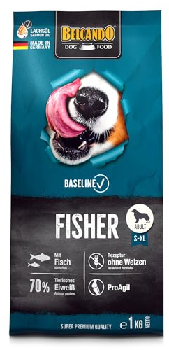 BELCANDO Baseline Fisher [1kg] Hundefutter | Trockenfutter für Hunde | Für ausgewachsene Hunde mit erhöhter Aktivität | Geeignet für alle Rassen