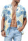 JMIERR Herren Sommer Shirt Casual Hawaii Hemd Button Down Urlaubhemden Gelb Palme L