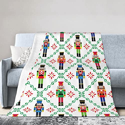 Nussknacker-Überwurfdecke, ultraweich, warm, für alle Jahreszeiten, dekorative Fleece-Decken für Bett, Stuhl, Auto, Sofa, Couch, Schlafzimmer, 127 x 101 cm
