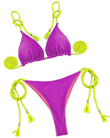 Thong Bikini Swimsuit for Women Brazilian Bottom Triangle Sexy Halter String Bikinis Top Solid Color Bathing Suit Women Beach Sarong Juniors High Waisted Usa Flag Bikini Swimwear Collection Plus Swim