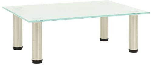 vidaXL TV Tisch Schrank Monitor Glasaufsatz Aufsatz Monitorerhöhung Fernseh Podest Monitoraufsatz Erhöhung Mattiert 40x35x17cm Hartglas