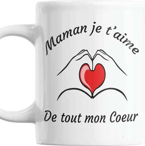 Paroles d'amour Cadeau Maman fete des meres Maman je t'aime de tout mon Coeur Tasse originale Anniversaire Mug Plaisir d'offrire Un Cadeau à Une Super Mere