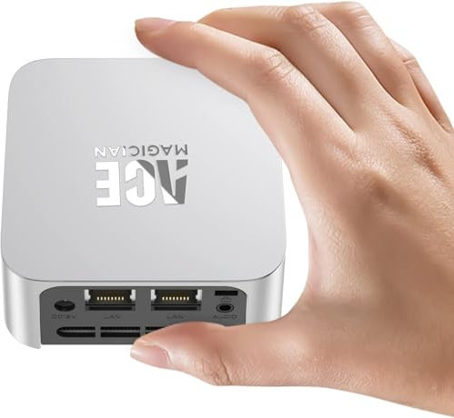ACEMAGICIAN V1 Mini PC, 12th Gen Alder Lake N97 Mini PC (up to 3.60 GHz), 8GB DDR4 256GB M.2 SSD Micro PC with Windows 11 Pro RJ45 4K HDMI + DP WiFi 5