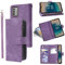 Compatible with Nokia G22 Wallet Case Wrist Strap Lanyard and Premium Vintage Leather Flip Credit Card Holder Stand Cell Accessories Mobile Folio Purse Phone Cover for NokiaG22 Women Men Purple