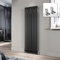 ELEGANT Black Vertical Radiator 1600x490mm Tall Upright Oval Column Single Panel Modern Central Heating with Free Angled Valves