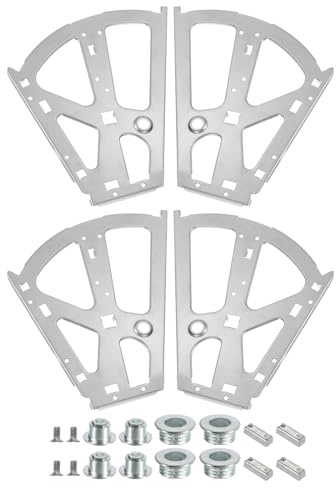 sourcing map 4Pcs Shoes Drawer Cabinet Hinges 2 Layers Steel Furniture Hinge Flip Plate Frame Turning Rack Replacement Fittings for Home, Silver