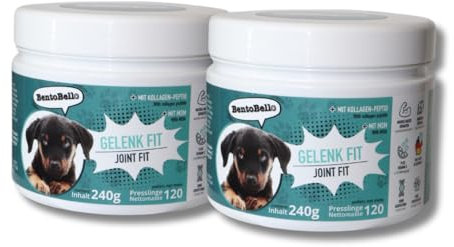 BentoBello Gelenktabletten Hund Gelenkfit für Hunde (120 Presslinge) Hohe Akzeptanz Gelenkunterstützung Gelenkgesundheit Hund Hochwertige Gelenkpflege Hund Natürliche Inhaltsstoffe Grünlippmuschel