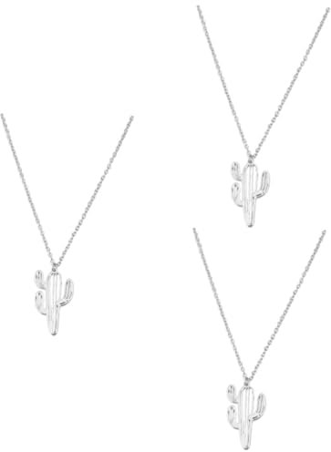 CALLARON 3 Elegantes Collares Con Colgante De Cactus Joyería De Moda Para Mujer Elegante Collar Con Dije Para Eventos Nocturnos.