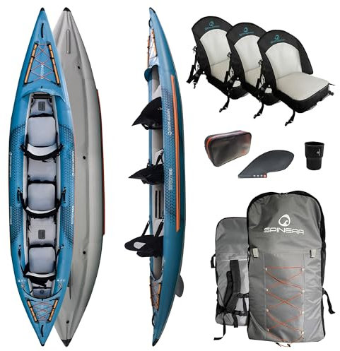 Spinera Tenaya 160 Kayak | 2-3 Pers | aufblasbares | SpinTex Material | Drop Stitch Boden | Air Cushion Technologie Sitz | stabil & leicht 18,5Kg | Freizeit,Abenteuer & Touring | Rucksack & Zubehör |