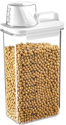 thirei 2300ML Cereal Containers, Rice Storage Container, Pet Food Storage Container, Cereal Storage Containers with Measuring Cup, for Storing Rice, Cereal or Pet Food