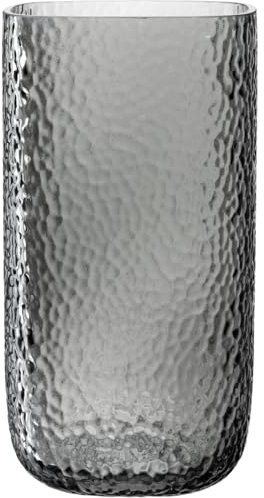 LEONARDO HOME Martello Vase, 1 Stück, vielseitige Vase, stilvolles Dekorationsstück mit haptischer Oberfläche, Zeitlose Pflanzenvase, einzigartige Blumenvase, Höhe 29 cm, grau, 033198