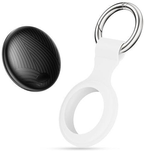 Bluetooth Item Finders - Air Tracker Tag Compatible with Apple Find My(IOS Only) with Case, Waterproof Key Finder, Smart Tag for Wallets/Car/Suitcases/Luggages/Bags, Replaceable Battery, Black