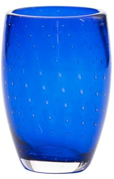 Zafferano Bolicante nach alter Tradition handgefertigtes Glas imit Luftblasen Optik, Set mit 6 Stück (Blau)