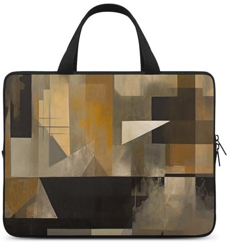 FHPCE Laptop Umhängetasche Laptoptasche Computertasche Beige und Gelb Messenger Bag für Unisex, Beige und Gelb, 12 Zoll