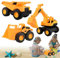 Afenau 3-Teiliges Bagger Set, Sandkasten Dumper, Bulldozer, Baustellen Fahrzeuge, Baustellenfahrzeuge für Kinder, Weihnachten Geschenkset