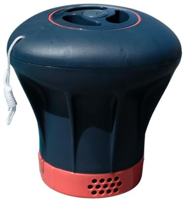 poolomio Dosierschwimmer Pool - Schwimmer für Chlortabletten 200 g - Chlordosierer mit integriertem Ladeindikator und regulierbarer Dosieröffnung - Chlor Schwimmer für automatische Pooldesinfektion