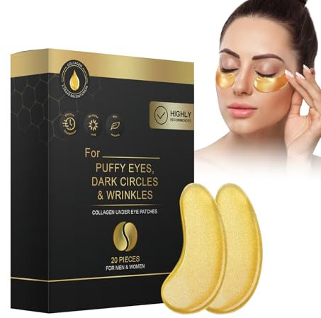 Parches Ojos Bolsas y Ojeras Dorados, Parche Para Los Ojos, Mascarilla Ojos Hidratantes, Máscara para Los Ojos De Colágeno, Antiojeras Mujer Skincare Under Eye Patches