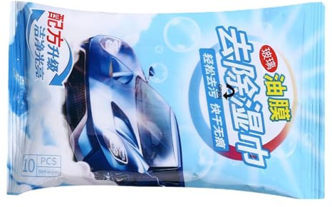Lingettes d'élimination des nappes d'huile de verre, lingettes humides pour le nettoyage des vitres de voiture, outils de nettoyage avec conception de lingettes humides pour vitres de voiture, pare-br