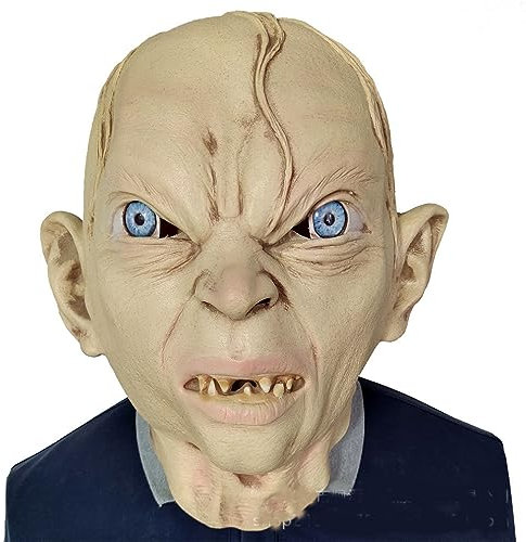 MOHDHAF - Lords Of Rings Gollum Latex Mask Horror Headwear for Halloween Carnival Costume Party Props