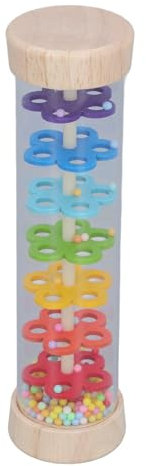 Jouet de pluie en bois, développement sensoriel, jouets musicaux, hochet coloré, jouet pour faire de la pluie, tube de hochet pour bébés, bâton de pluie