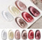 BORN PRETTY Magnetic Gel Nail Polish Reflective Glitter Cat Magnetic Eye Gel Polish Set White Red Sparkling Shimmer Pearl 6 Colors Gel Soak Off Nail Art Manicure DIY Salon for Women