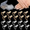 EBANKU 20PCS Wudu Nagel Ring für Acrylnägel, Verstellbare Fingernagel Ringe mit 96PCS Nagelkleber, Wiederverwendbar Metall Nagelring Set für künstliche Nägel, Nagelkunst Dekoration (Gold und Silber)