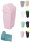 JARDIN202 - Cubo de Basura con Tapadera Basculante - 30/50 Litros - Ideal para Hogar y Oficina | 50 L + Bolsas (Rosa)